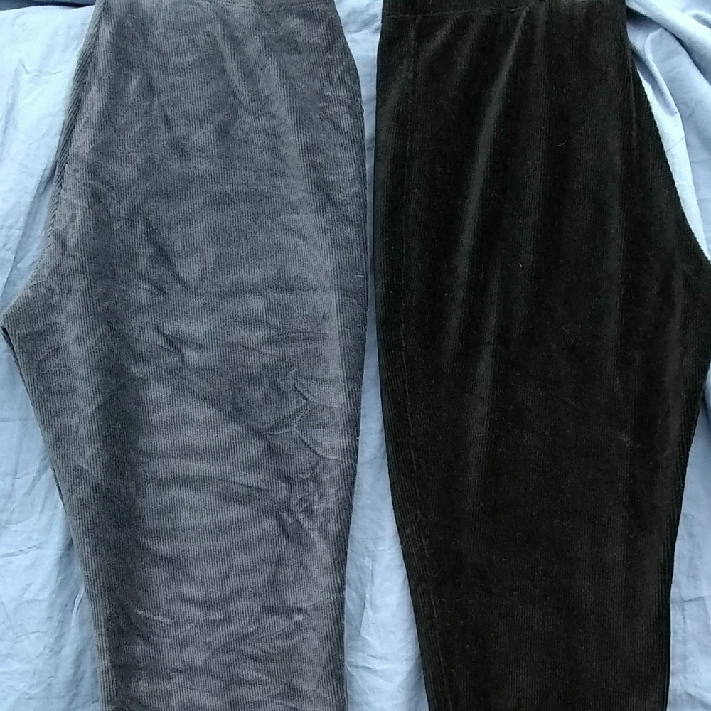 Two pr. Sz sm brushed corduroy leggings